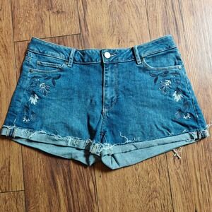 PAIGE Embroidered Jimmy Jimmy Short Distressed Boho Women's 27 Festival Denim
